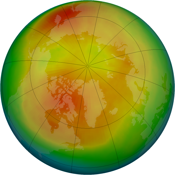 Arctic ozone map for March 2002